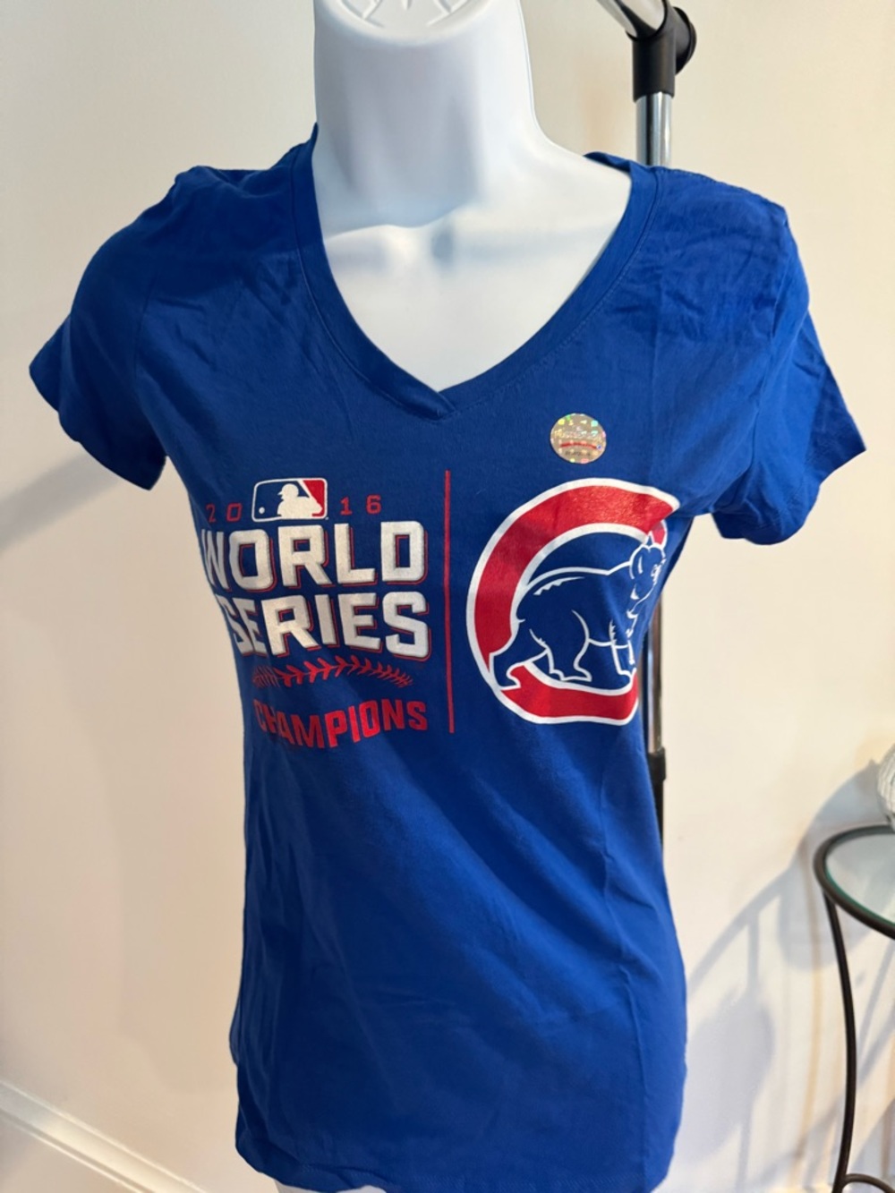 MLB Chicago Cubs 2016 World Series Champions Royal Blue V-Neck Tee